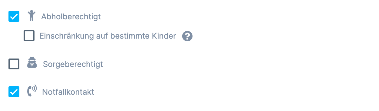 Kennzeichnung Abholberechtigt am Familienmitglied