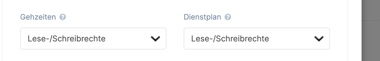 Benutzergruppe, Reiter Einrichtung , Recht Gehzeiten